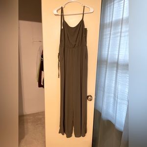 Romper - Olive green tank top long length size medium with tie